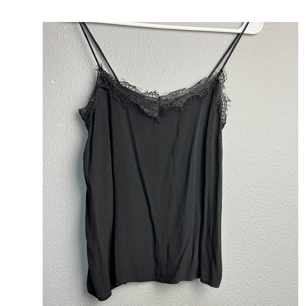 Altar'd State Intimates Black Lace Trim Cami Spaghetti Strap Tank Top Coquette S